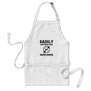Easily distracted by planes funny pilot aviator standard apron