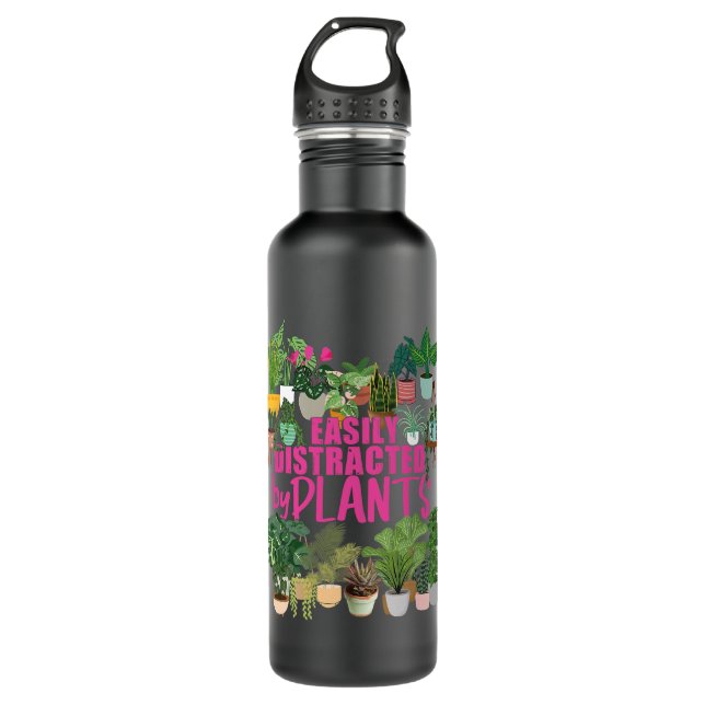 Easily Distracted By Plants Garden Botanist Floris 710 Ml Water Bottle (Front)