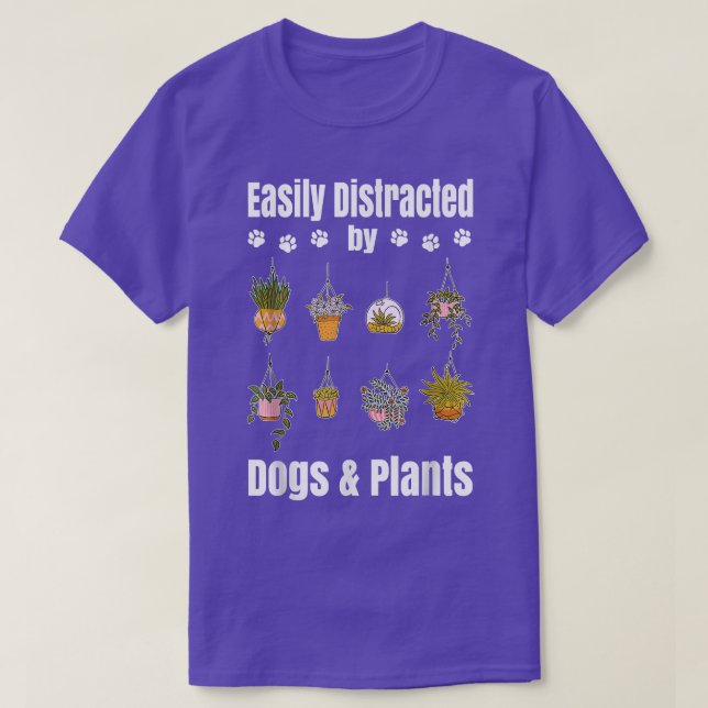 Easily Distracted By Plants Gardener Funny Gardeni T-Shirt (Design Front)