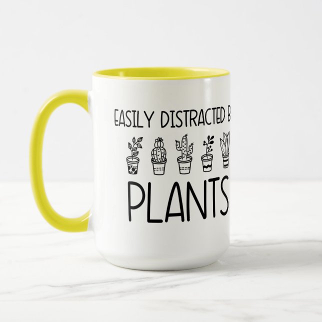 Easily Distracted by Plants Mug Coffee Tea Cup  (Left)