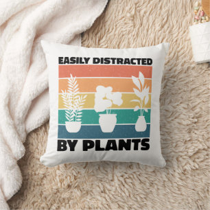 Easily Distracted By Plants Planting Love Colourfu Cushion