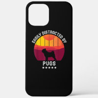 Easily Distracted By Pugs Retro | Pug Dog Lover