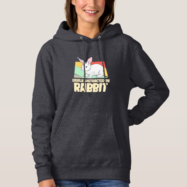 Easily Distracted By Rabbit Hoodie (Front)