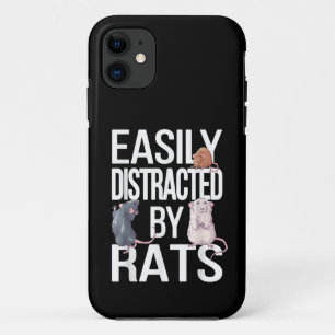 Easily Distracted By Rats Rat Mum Rat Dad Funny Ra iPhone 11 Case