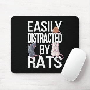 Easily Distracted By Rats Rat Mum Rat Dad Funny Ra Mouse Pad