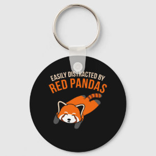 Easily Distracted By Red Pandas Animal Panda Lover Key Ring