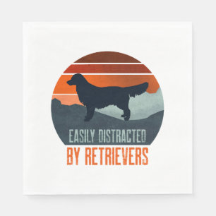 Easily Distracted By Retrievers Dog Walking Napkin