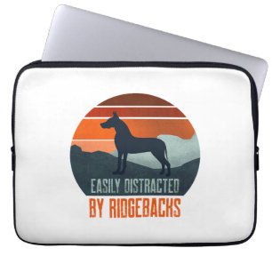 Easily Distracted By Ridgebacks Dog Walking Laptop Sleeve