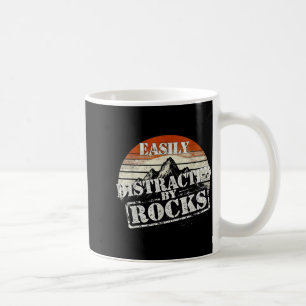 Easily distracted by rocks vintage sunset geology coffee mug