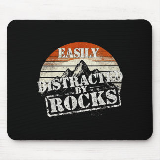 Easily distracted by rocks vintage sunset geology mouse pad