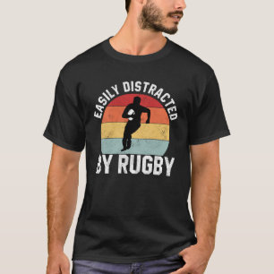 Easily Distracted By Rugby  Graphic Rugby Union T-Shirt