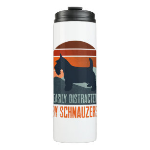 Easily Distracted By Schnauzers Dog Walking Thermal Tumbler
