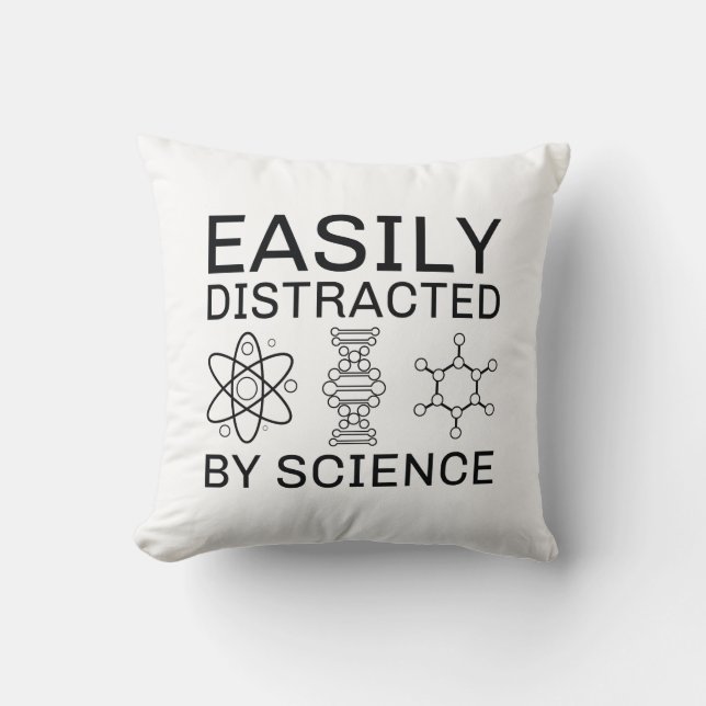 Easily Distracted By Science Cushion (Front)