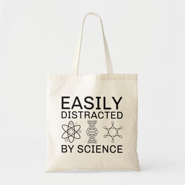 Easily Distracted By Science Tote Bag (Front)
