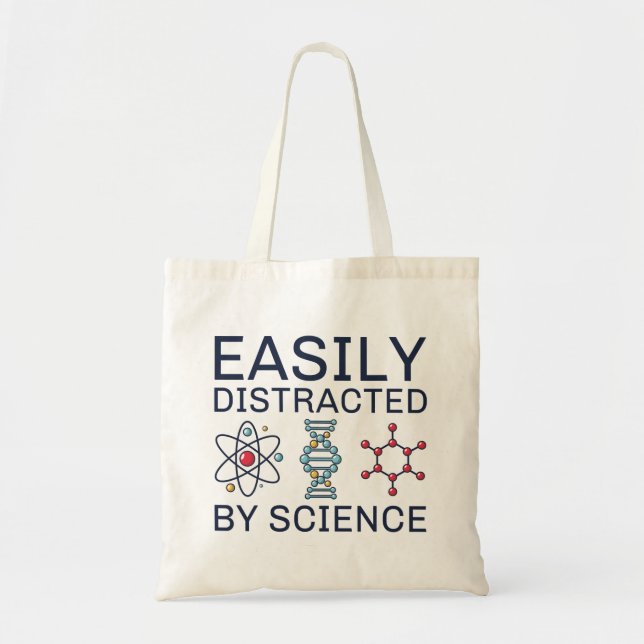 Easily Distracted By Science Tote Bag (Front)