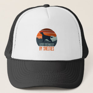 Easily Distracted By Shelties Dog Walking Trucker Hat