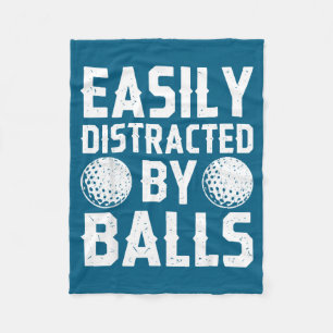 Easily Distracted By Shirt Funny Men Women Golf Lo Fleece Blanket