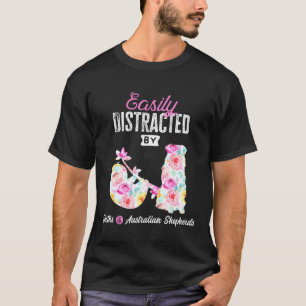 Easily Distracted By Sloths And Australian Shepher T-Shirt