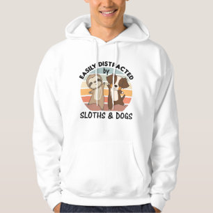 Easily Distracted By Sloths And Dogs Dog Sloth Hoodie