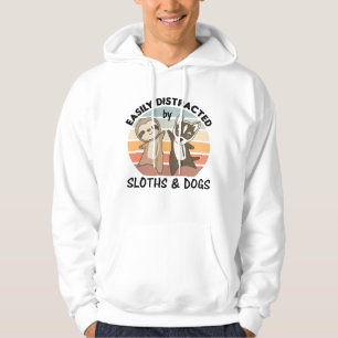 Easily Distracted By Sloths And Dogs Dog Sloth Hoodie