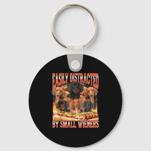Easily Distracted By Small Wieners Funny Offensive Key Ring