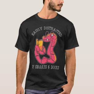 Easily Distracted By Snake And Books Python Viper T-Shirt