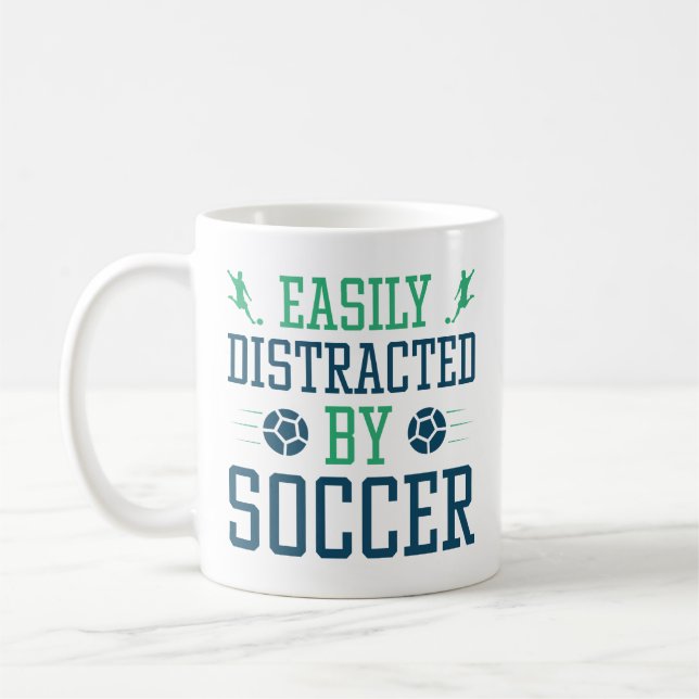 Easily Distracted By Soccer Coffee Mug (Left)