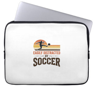 Easily Distracted By Soccer Vintage Shirt Design_1 Laptop Sleeve