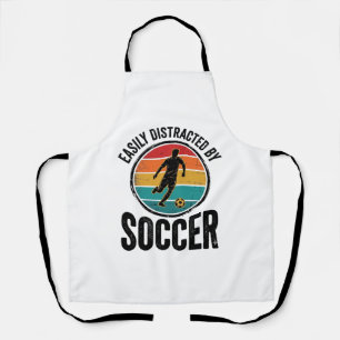 Easily Distracted By Soccer Vintage Shirt Design ( Apron