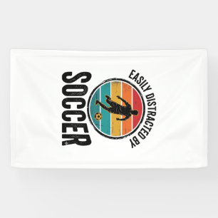 Easily Distracted By Soccer Vintage Shirt Design ( Banner