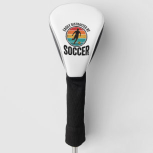 Easily Distracted By Soccer Vintage Shirt Design ( Golf Head Cover