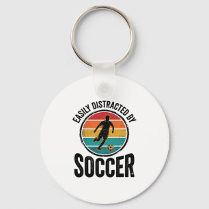Easily Distracted By Soccer Vintage Shirt Design ( Key Ring