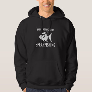 Easily Distracted By Spearfishing Hogfish Funny Fi Hoodie