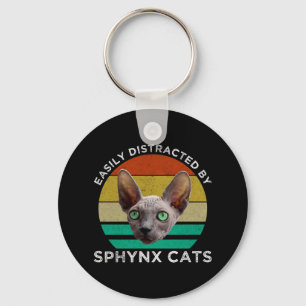 Easily Distracted By Sphynx Cats Key Ring