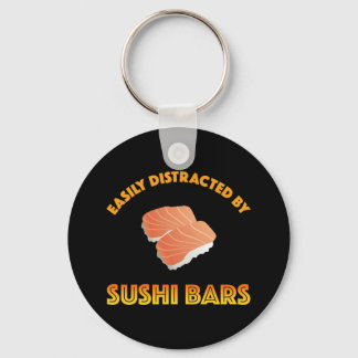 Easily Distracted By Sushi Bars Key Ring
