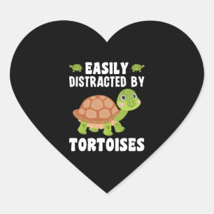 Easily Distracted By Tortoises Reptile Tortoise Tu Heart Sticker