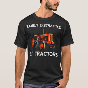 Easily Distracted By Tractor Boys Men Grandpa Farm T-Shirt