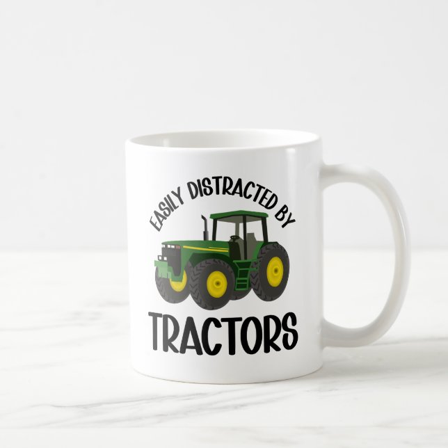 Easily distracted by tractors coffee mug (Right)