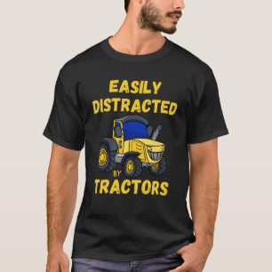 Easily Distracted by Tractors Vintage Farmer T-Shirt