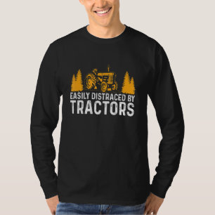 Easily Distracted By Tractors - Vintage T-Shirt