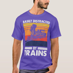 Easily Distracted By Trains Trainspotter T-Shirt