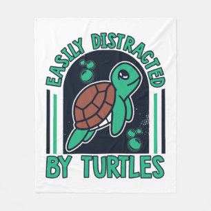 Easily Distracted By Turtles Alligator Snapping Co Fleece Blanket