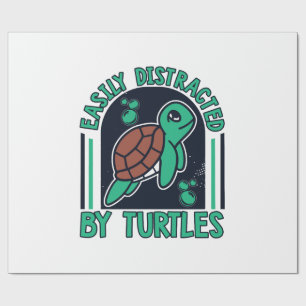 Easily Distracted By Turtles Alligator Snapping Co Wrapping Paper