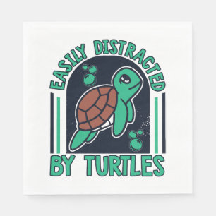 Easily Distracted By Turtles Alligator Snapping  Napkin