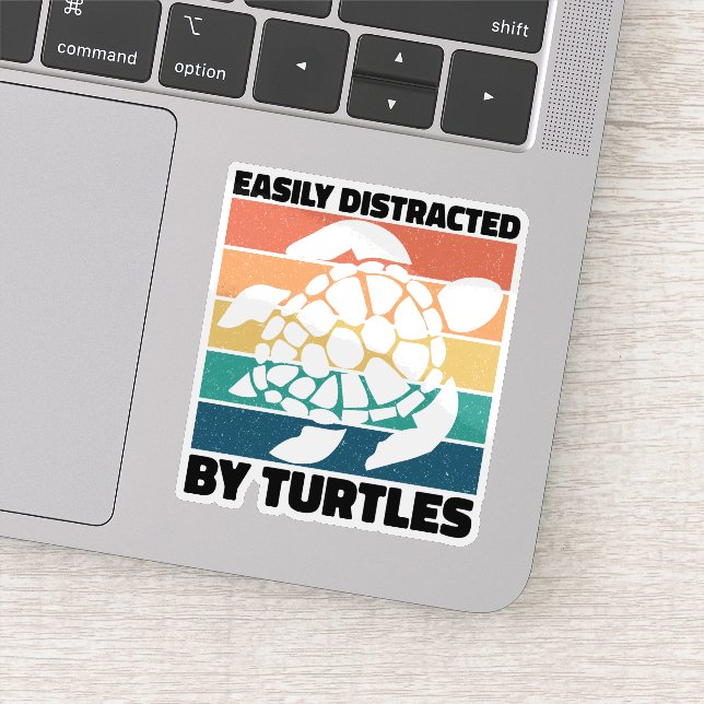 Easily Distracted By Turtles Funny Amphibian Cool (Detail)