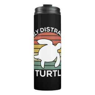 Easily Distracted By Turtles Lover Funny Thermal Tumbler