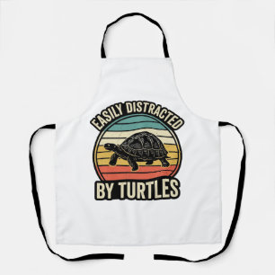 Easily Distracted By Turtles Vintage Graphic Shirt Apron