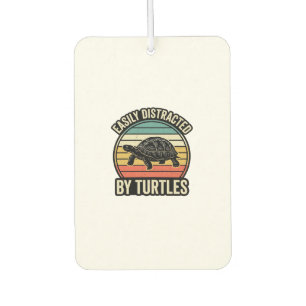 Easily Distracted By Turtles Vintage Graphic Shirt Car Air Freshener