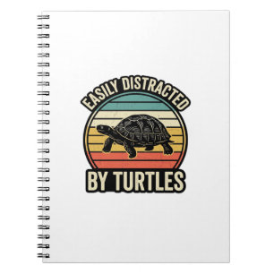 Easily Distracted By Turtles Vintage Graphic Shirt Notebook