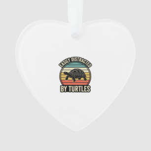 Easily Distracted By Turtles Vintage Graphic Shirt Ornament
